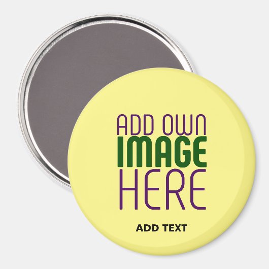 AIMANT MODÈLE TEXTE MODERNE PASTEL JAUNE D'IMAGE (Recto/Verso)