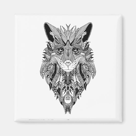 Aimant Modèle tribal Mandala illustré (Devant)
