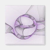 Aimant Modern Abstract Fractal Art Lavender Gray (Devant)