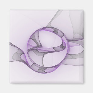 Aimant Modern Abstract Fractal Art Lavender Gray