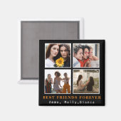 Aimant Modern Best Friends Forever Photo Collage | Bestie (Recto/Verso)