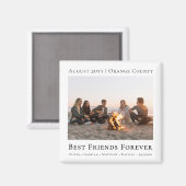 Aimant Modern Black and White Best Friends Forever Photo (Recto/Verso)