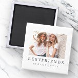 Aimant Modern Chic Best Friends BFF Photo<br><div class="desc">Design is composed of fun and playful typographiy with sans serif and serif font. Add a custom photo.</div>