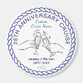 Aimant Modern Custom Year Anniversary Cruise Cabin Door (Devant)