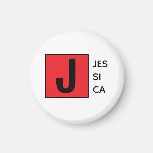 Aimant Modern Elegant Plain Professional Name Monogram (Devant)