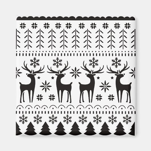 Aimant Modern Folk Art Christmas Reindeer (Devant)