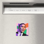 Aimant Modern Geometric Portrait of Barack Obama (In Situ (Lave-vaisselle))