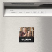 Aimant Modern Grandpa Est. Name Year Photo Black (In Situ (Lave-vaisselle))
