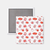 Aimant Modern Love Design Happy Valentine’s Day Red Heart (Recto/Verso)