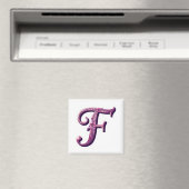 Aimant Modern Metallic Rosemaling Letter F, Pink/Purple (In Situ (Lave-vaisselle))