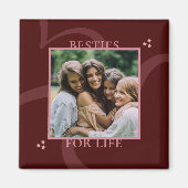 Aimant Modern Minimal Maroon Chic Typography Galentine's (Devant)