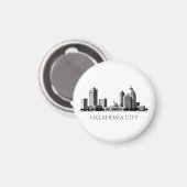 Aimant Modern Oklahoma City Stylized Skyline (Recto/Verso)