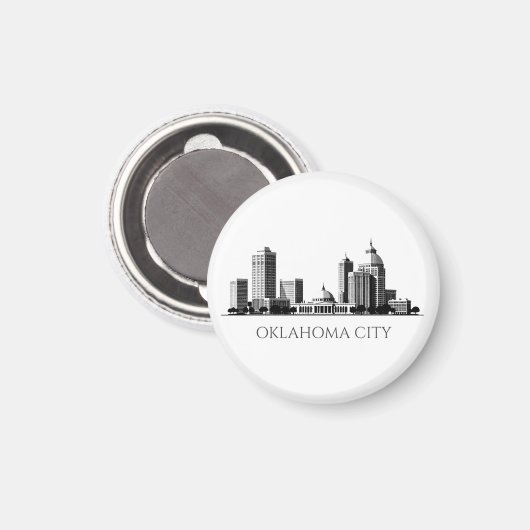 Aimant Modern Oklahoma City Stylized Skyline (Recto/Verso)