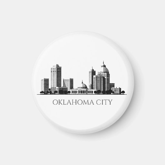 Aimant Modern Oklahoma City Stylized Skyline (Devant)