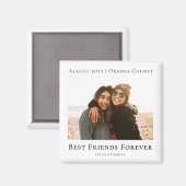 Aimant Modern Personalized Best Friends Forever Photo (Recto/Verso)