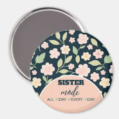 Aimant Modern Pink Wildflowers Pattern (Recto/Verso)