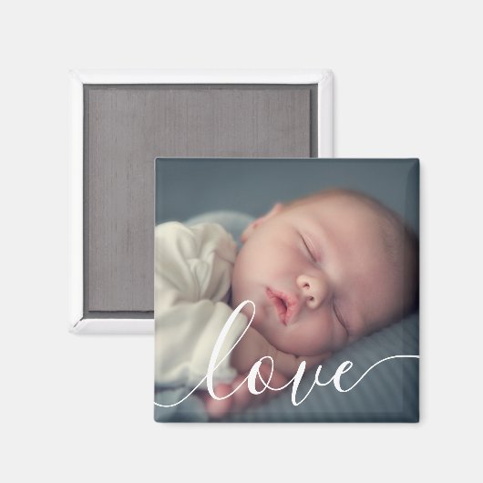 Aimant Modern Simple Baby Photo Script (Recto/Verso)