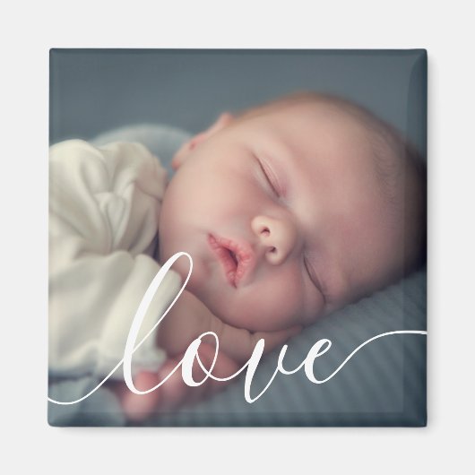 Aimant Modern Simple Baby Photo Script (Devant)
