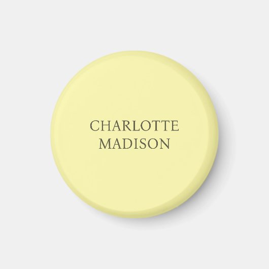 Aimant Modern Simple Cream Trendy Minimalist Plain Name (Devant)