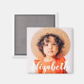 Aimant Modern Simple Script Ajouter votre nom et photo (Recto/Verso)