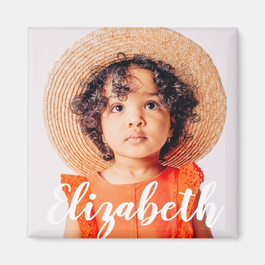 Aimant Modern Simple Script Ajouter votre nom et photo (Devant)