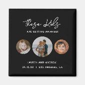 Aimant Modern Simple Script Photo Mariage Enregistrer La  (Devant)