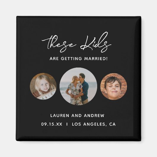 Aimant Modern Simple Script Photo Mariage Enregistrer La (Devant)