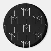 Aimant Moderne 2 Initiales Motif | Noir & Blanc (Devant)