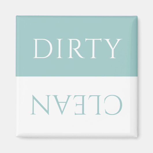 Aimant Moderne Aqua Sky Blue White Lave-vaisselle propre/ (Devant)