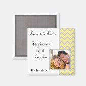Aimant moderne Chevron jaune/gris Faire-part (Recto/Verso)