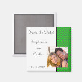 Aimant moderne Chevron Neon vert/gris Faire-part (Recto/Verso)