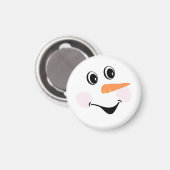 Aimant Moderne Cute Custom Smiling visage Snowman (Recto/Verso)