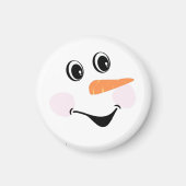 Aimant Moderne Cute Custom Smiling visage Snowman (Devant)