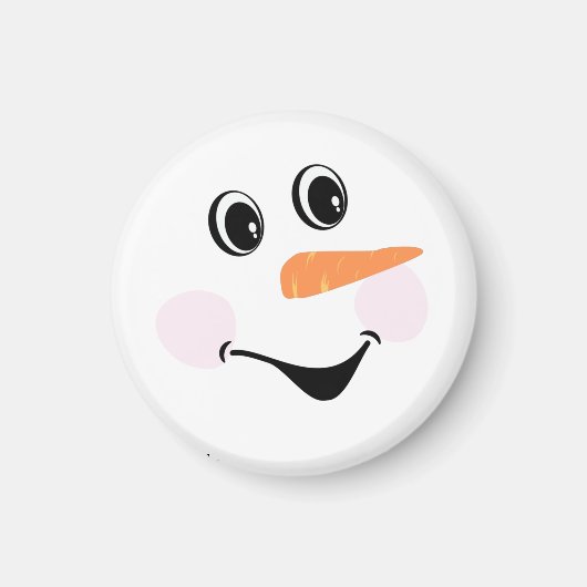 Aimant Moderne Cute Custom Smiling visage Snowman (Devant)