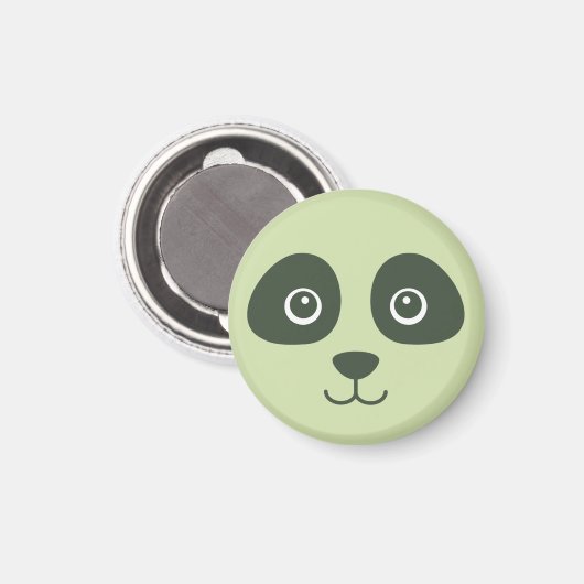 Aimant Moderne Cute Panda Face Vert clair (Recto/Verso)