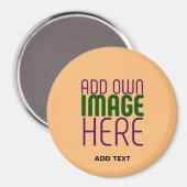 AIMANT MODERNE ÉDITABLE PEACH ORANGE IMAGE MODÈLE TEXTE (Recto/Verso)