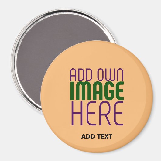 AIMANT MODERNE ÉDITABLE PEACH ORANGE IMAGE MODÈLE TEXTE (Recto/Verso)