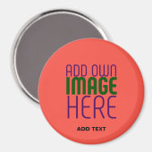AIMANT MODERNE ÉDITABLE ROUGE ORANGE MODÈLE TEXTE D'IMAGE (Recto/Verso)