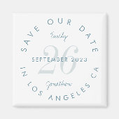 Aimant Moderne Enregistrer la date Tinted Day Bleu nom du (Devant)
