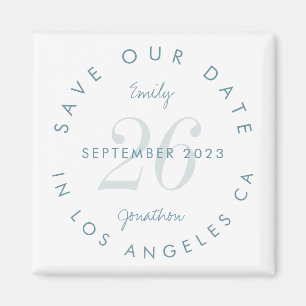 Aimant Moderne Enregistrer la date Tinted Day Bleu nom du