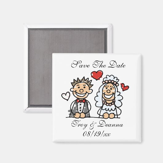 Aimant Moderne Enregistrer Les Dates Personnalisé Noms Ma (Recto/Verso)