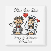 Aimant Moderne Enregistrer Les Dates Personnalisé Noms Ma (Devant)