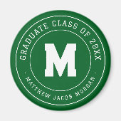 Aimant Moderne Monogramme Diplômé Promotion 20XX Sur Mesu (Devant)