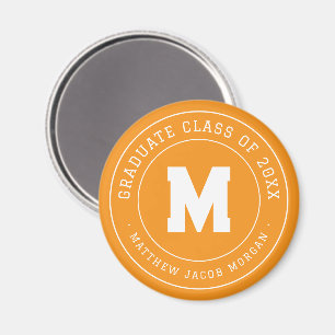 Aimant Moderne Monogramme Diplômé Promotion 20XX Sur Mesu