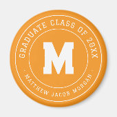 Aimant Moderne Monogramme Diplômé Promotion 20XX Sur Mesu (Devant)