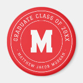 Aimant Moderne Monogramme Diplômé Promotion 20XX Sur Mesu (Devant)