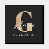 Aimant Moderne Monogramme Initial G & Nom Personnel (Devant)