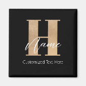 Aimant Moderne Monogramme initial H & Nom personnel (Devant)