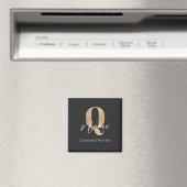 Aimant Moderne Monogramme Initial Q & Nom Personnel (In Situ (Lave-vaisselle))