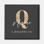 Aimant Moderne Monogramme Initial Q & Nom Personnel (Devant)